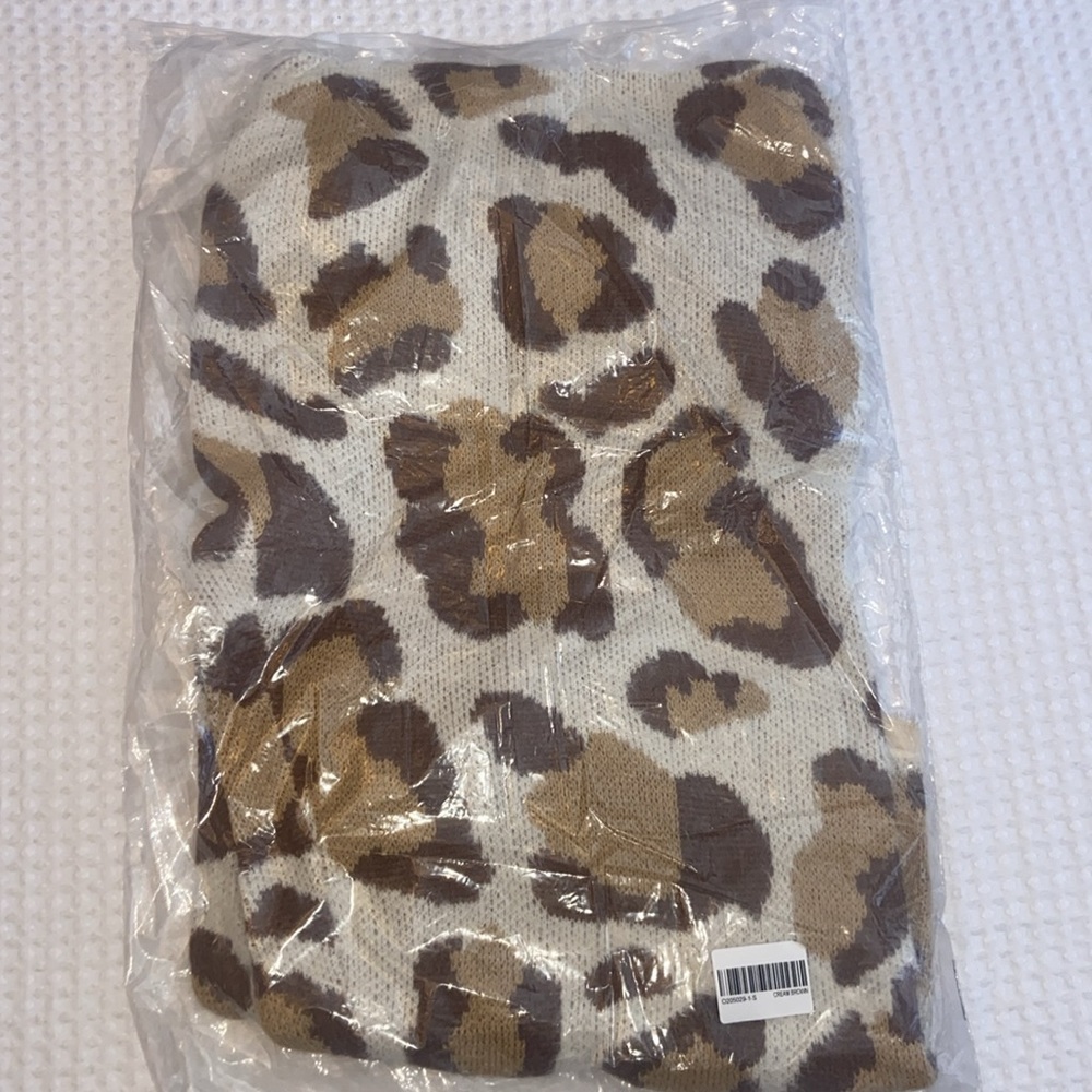 NEW! Cream Tan Brown Leopard Open Cardigan Sweater S L 1X 2X - Picture 12 of 12